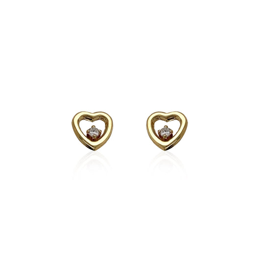 Heart And Diamond Earrings - Baby FitaihiHeart And Diamond Earrings