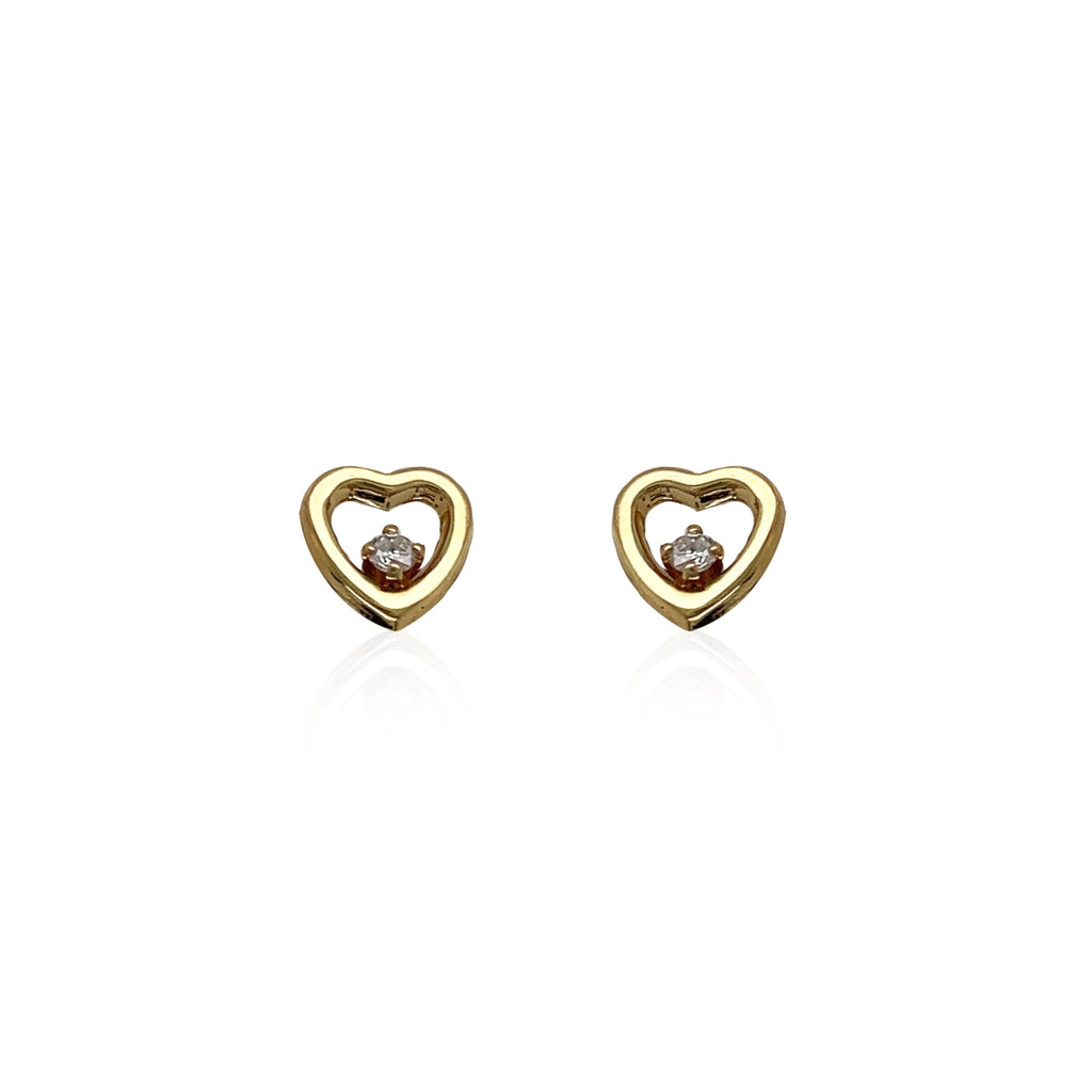 Heart And Diamond Earrings - Baby FitaihiHeart And Diamond Earrings
