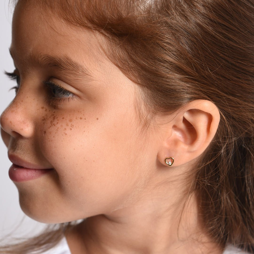 Heart And Diamond Earrings - Baby FitaihiHeart And Diamond Earrings