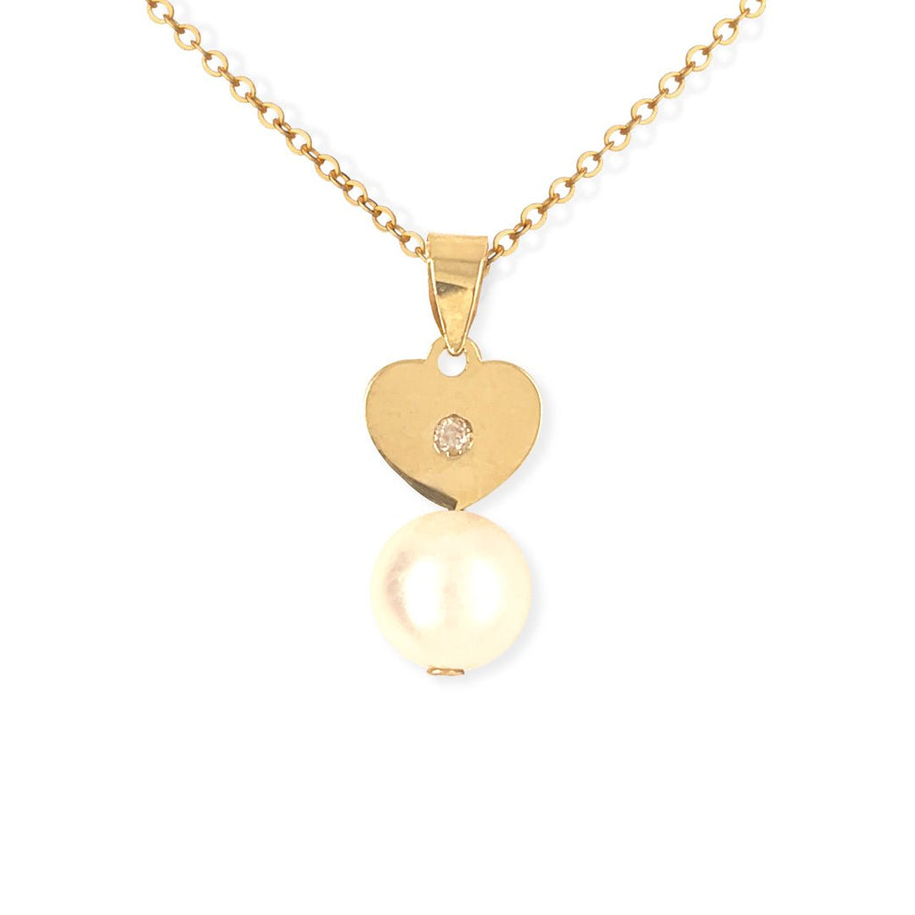 Heart Pearl Necklace - Baby FitaihiHeart Pearl Necklace