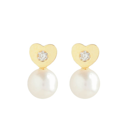 Heart-Shaped Pearl Earrings - Baby FitaihiHeart-Shaped Pearl Earrings