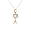 "Maya The Kitten" Necklace With The Letter "A" - Baby Fitaihi"Maya The Kitten" Necklace With The Letter "A"