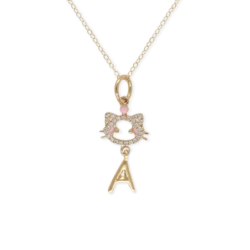 "Maya The Kitten" Necklace With The Letter "A" - Baby Fitaihi"Maya The Kitten" Necklace With The Letter "A"