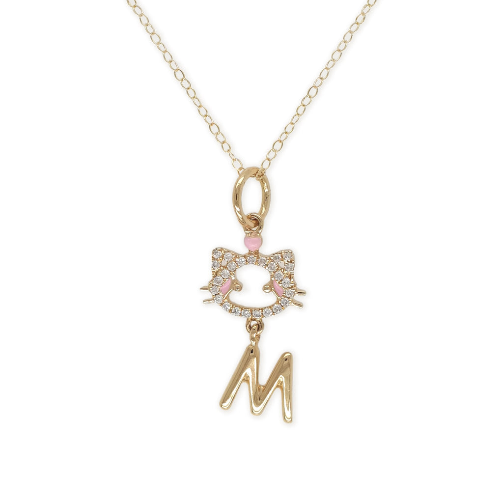 "Maya The Kitten" Necklace With The Letter "M" - Baby Fitaihi"Maya The Kitten" Necklace With The Letter "M"