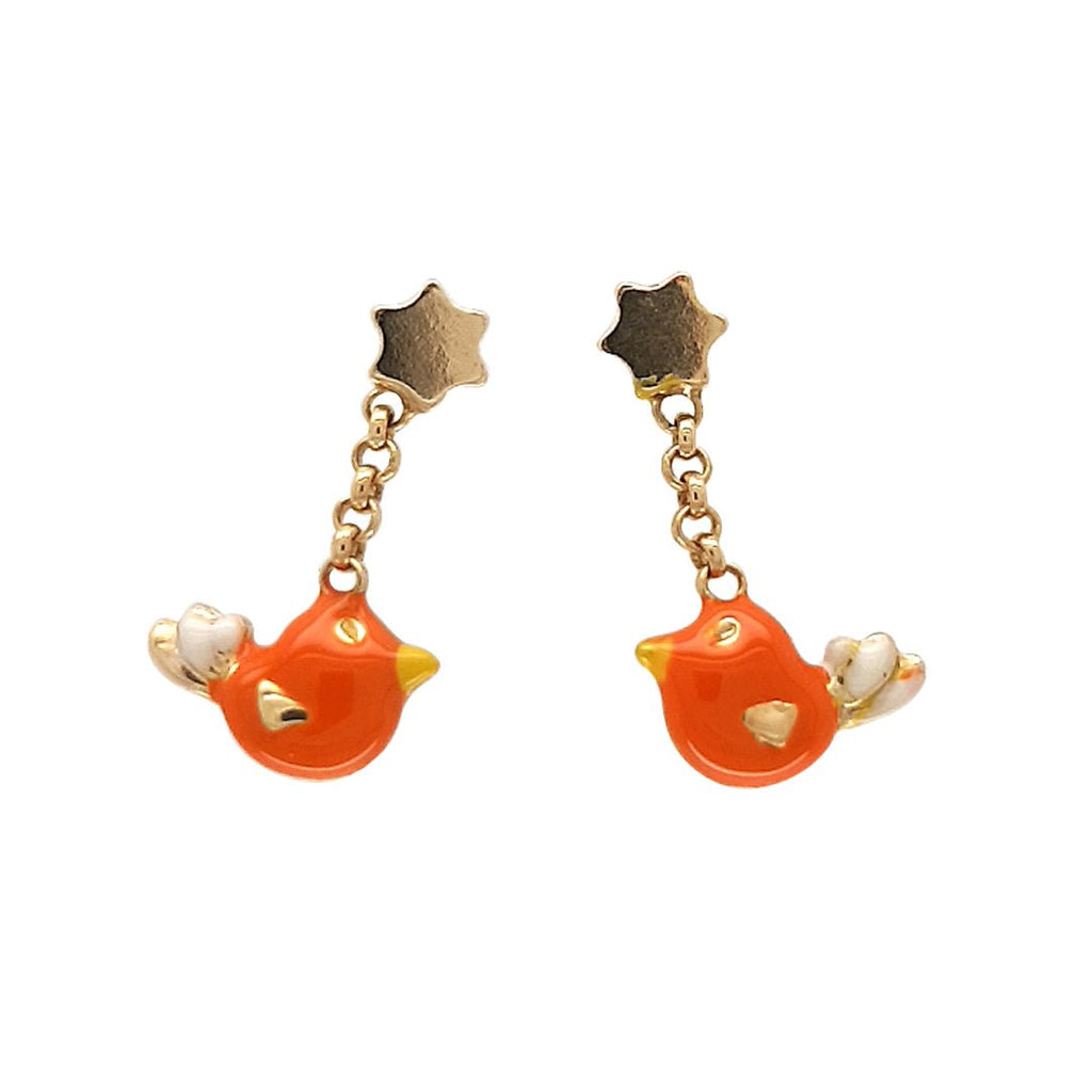 Mini Orange Birdie Earrings - Baby FitaihiMini Orange Birdie Earrings