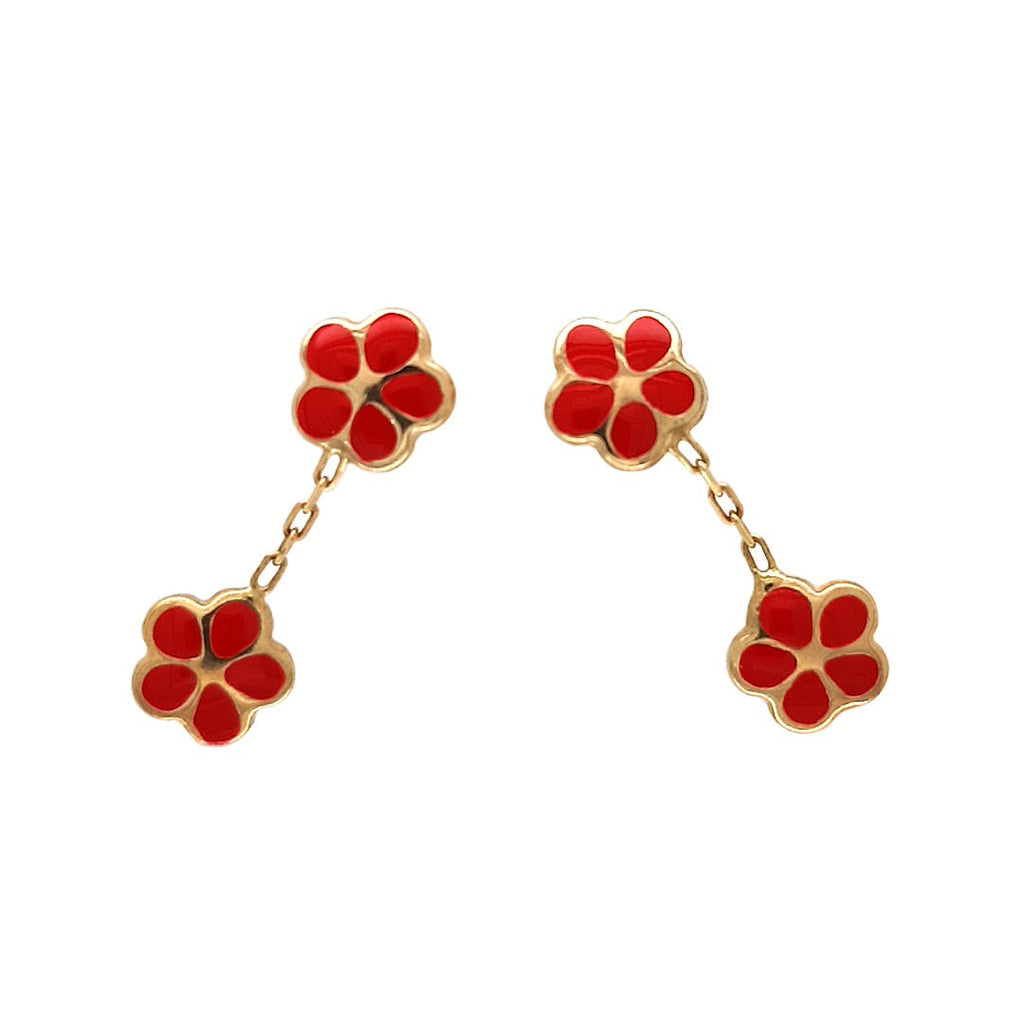 Mini Red Flower Earrings - Baby FitaihiMini Red Flower Earrings