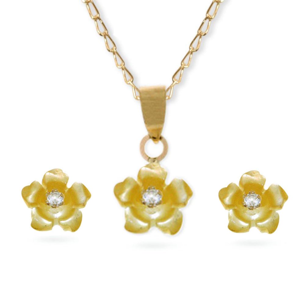 Necklace & Earrings Daffodil Flower Set - Baby FitaihiNecklace & Earrings Daffodil Flower Set