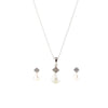 Necklace & Earrings Diamond Pearl Set - Baby FitaihiNecklace & Earrings Diamond Pearl Set