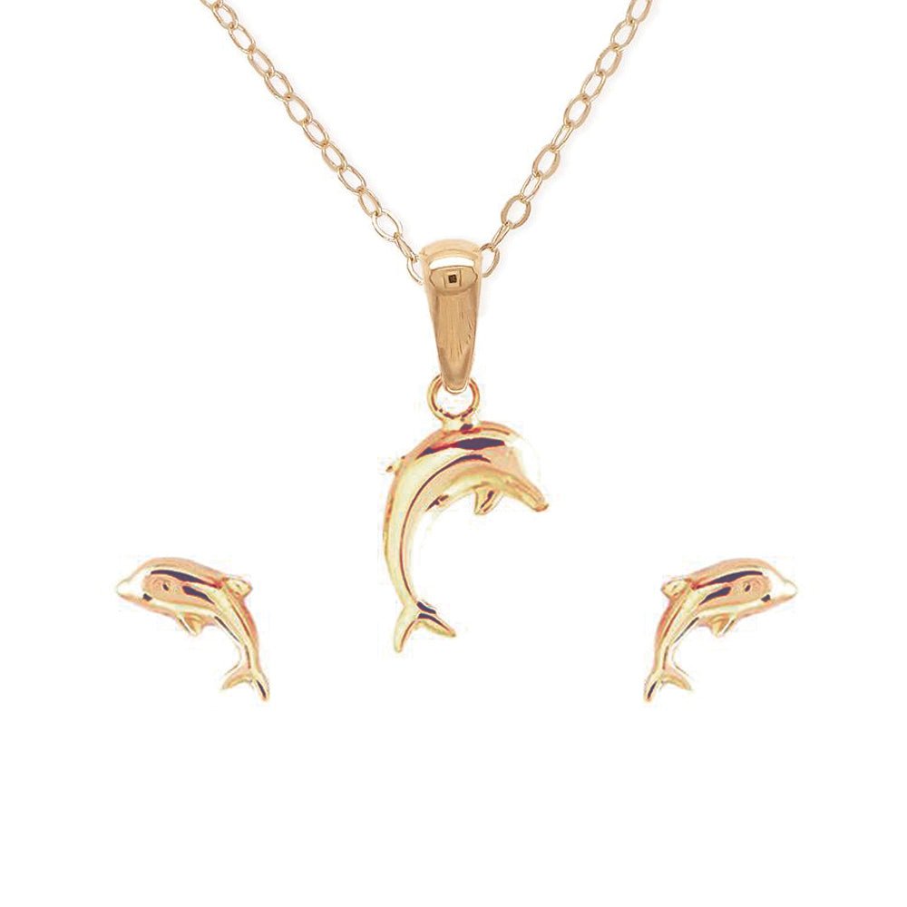 Necklace & Earrings Dolphin Set - Baby FitaihiNecklace & Earrings Dolphin Set