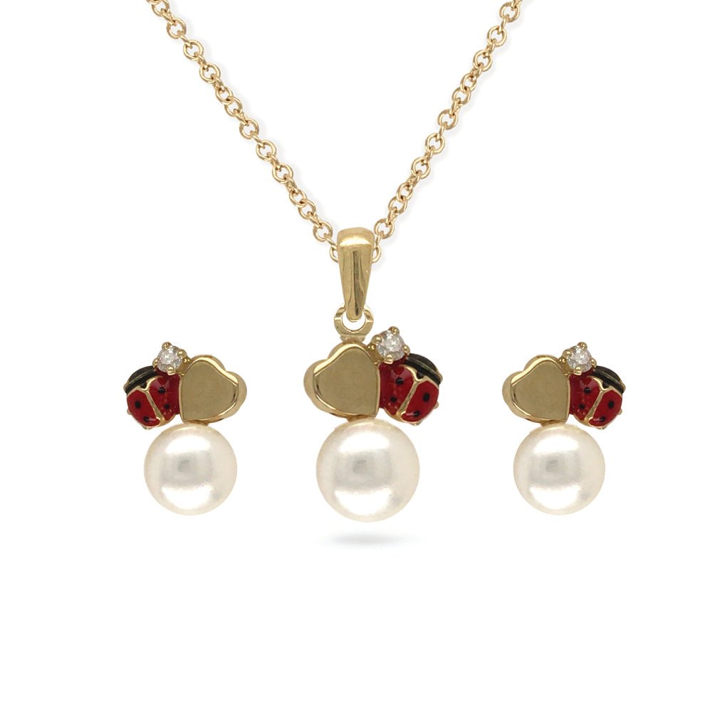 Necklace & Earrings Love Ladybug Set - Baby FitaihiNecklace & Earrings Love Ladybug Set