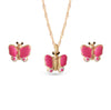 Necklace & Earrings Pink Butterfly Set - Baby FitaihiNecklace & Earrings Pink Butterfly Set