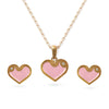 Necklace & Earrings Pink Heart Set - Baby FitaihiNecklace & Earrings Pink Heart Set