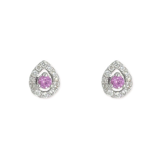 Necklace & Earrings Pink Sapphire Set - Baby FitaihiNecklace & Earrings Pink Sapphire Set