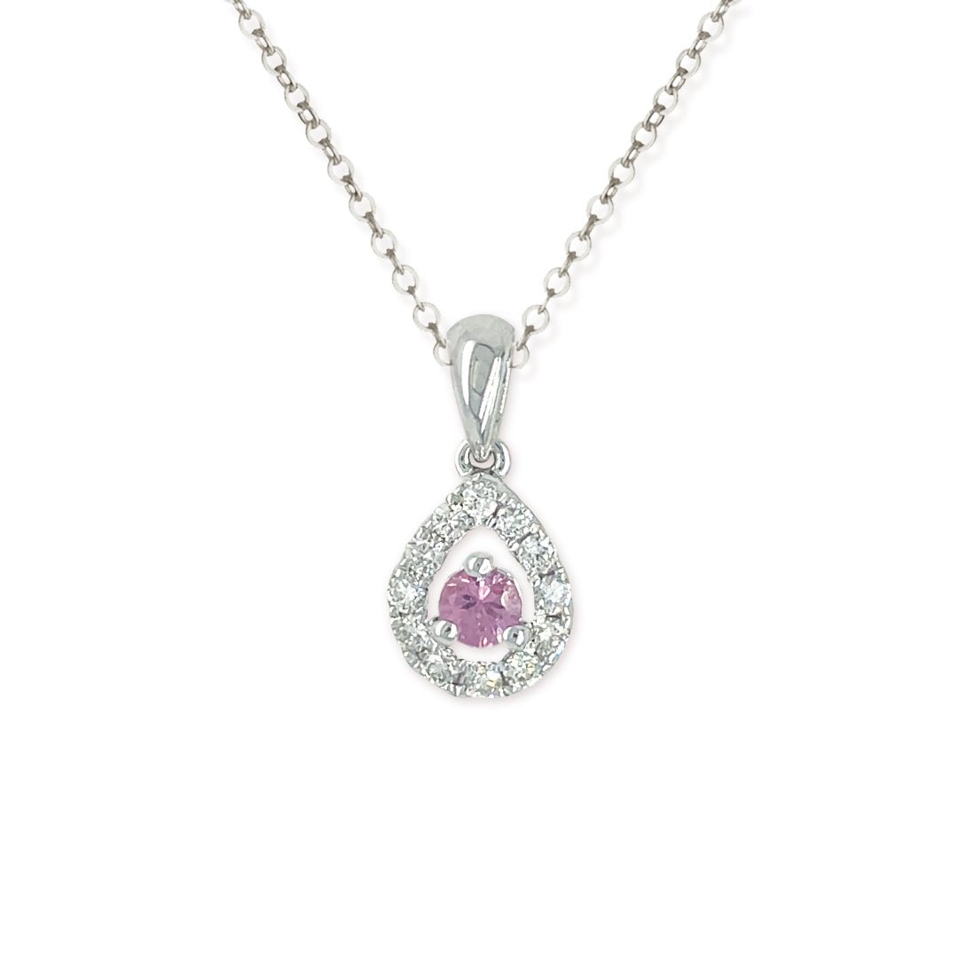 Necklace & Earrings Pink Sapphire Set - Baby FitaihiNecklace & Earrings Pink Sapphire Set