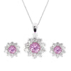 Necklace & Earrings Pink Sapphire Set - Baby FitaihiNecklace & Earrings Pink Sapphire Set