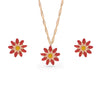 Necklace & Earrings Red & Yellow Flower Set - Baby FitaihiNecklace & Earrings Red & Yellow Flower Set