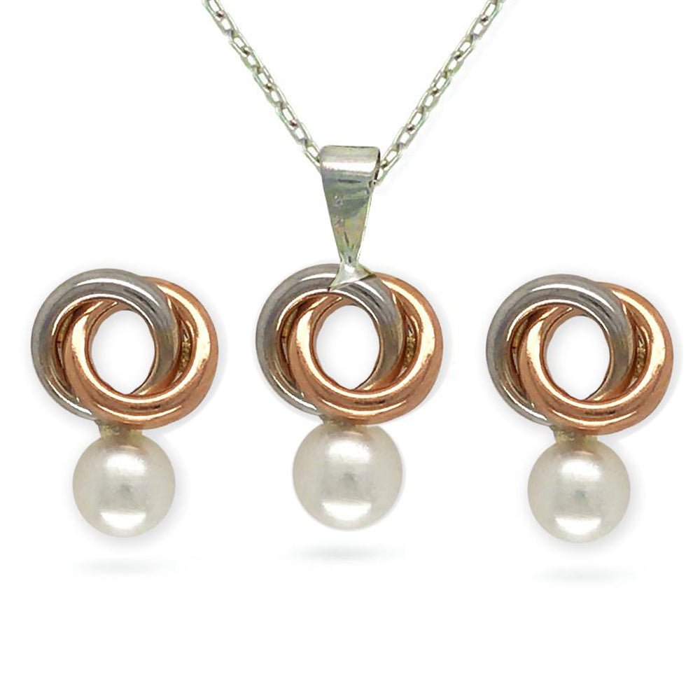 Necklace & Earrings Rings Pearl Set - Baby FitaihiNecklace & Earrings Rings Pearl Set