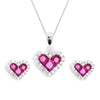 Necklace & Earrings Ruby Heart Set - Baby FitaihiNecklace & Earrings Ruby Heart Set