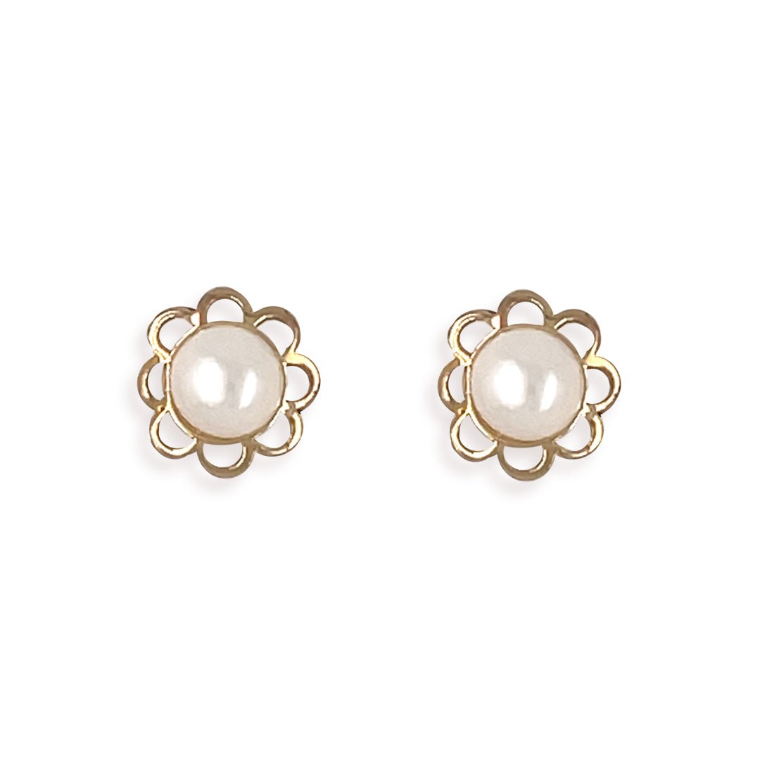 Pearl Round Studs - Baby FitaihiPearl Round Studs