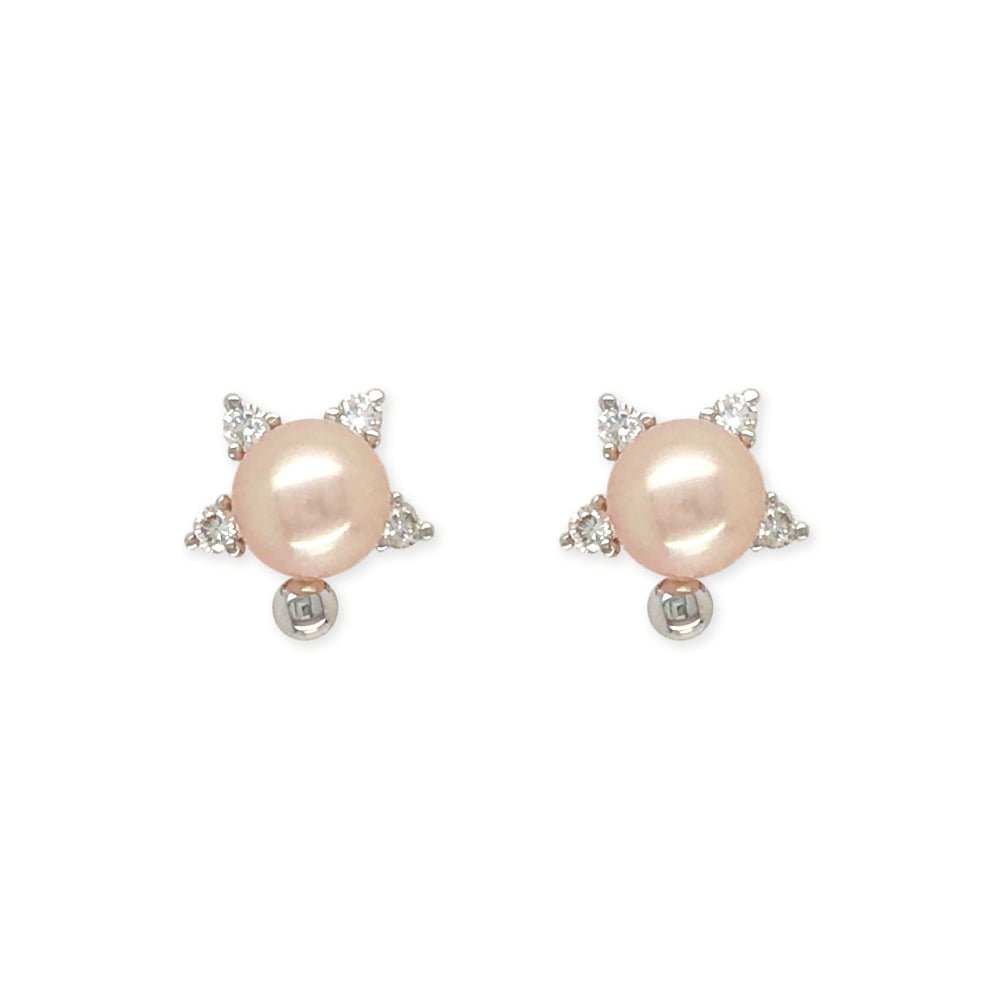 Pearls & Diamonds Studs Earrings - Baby FitaihiPearls & Diamonds Studs Earrings