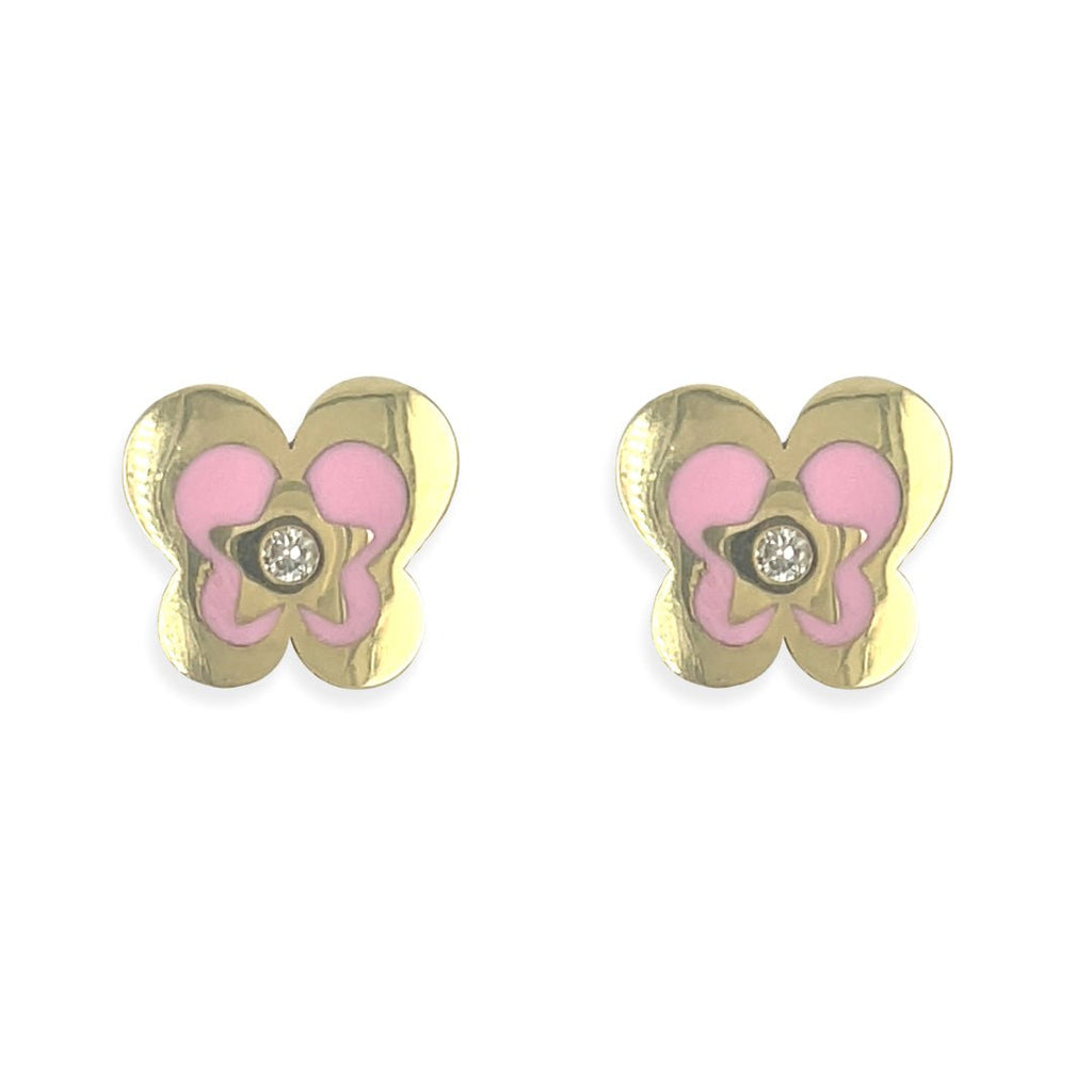 Pink butterfly Earring - Baby FitaihiPink butterfly Earring