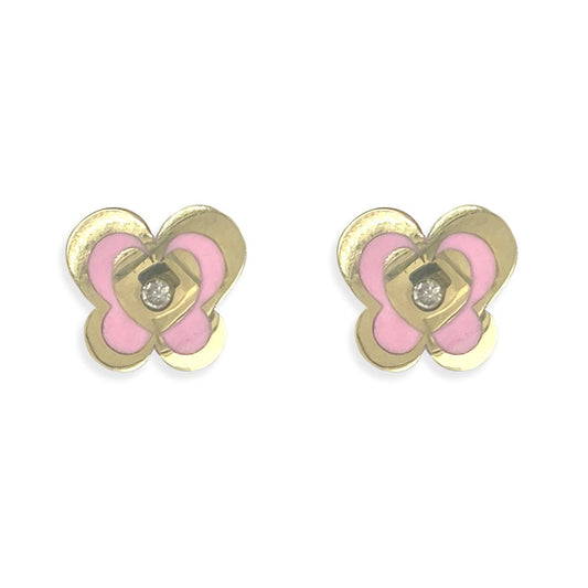 Pink Butterfly Earrings - Baby FitaihiPink Butterfly Earrings