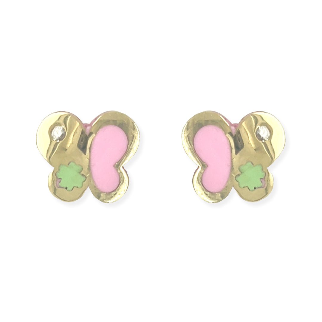 Pink Butterfly Earrings - Baby FitaihiPink Butterfly Earrings