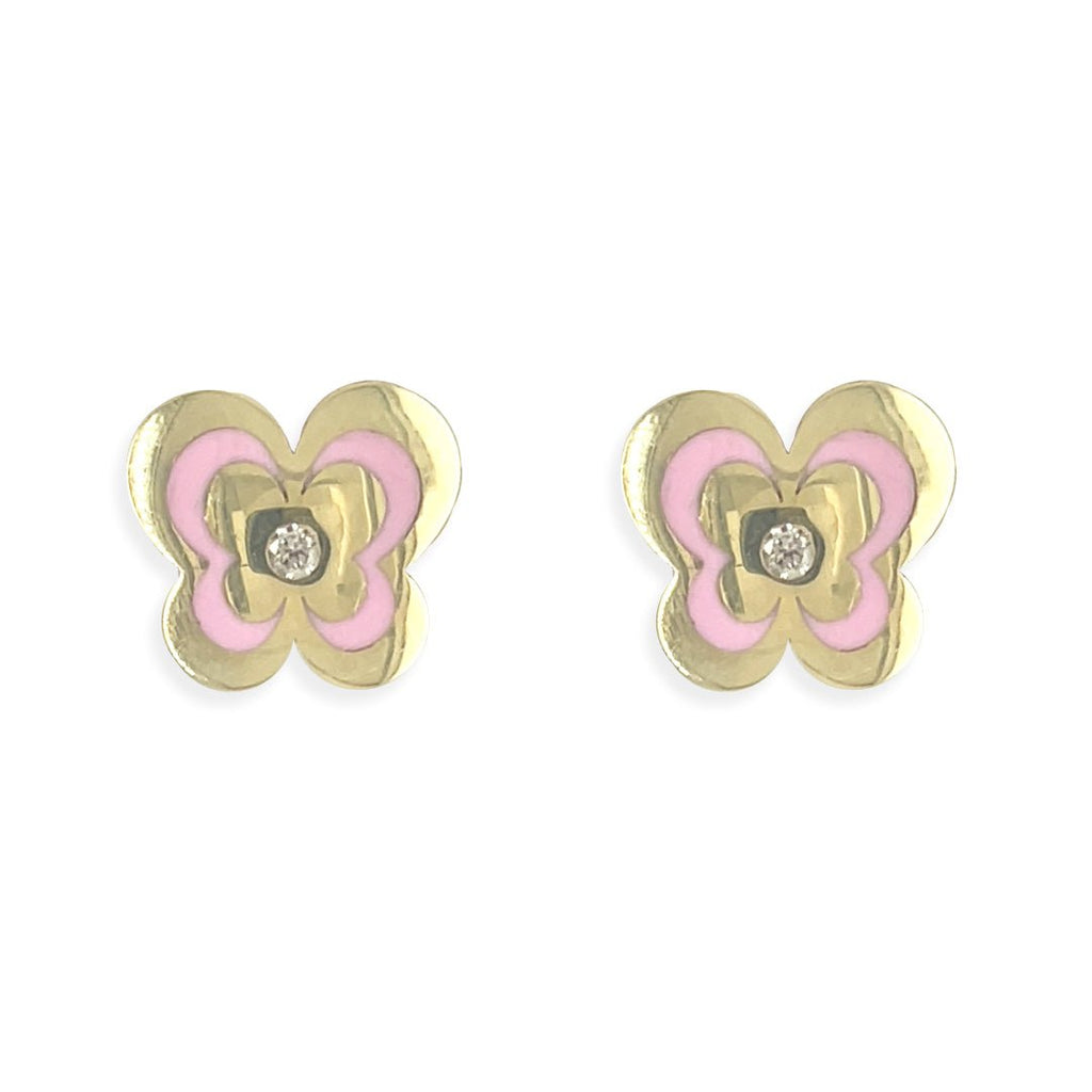 Pink Butterfly Earrings - Baby FitaihiPink Butterfly Earrings