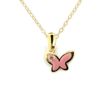 Pink Butterfly Necklace - Baby FitaihiPink Butterfly Necklace