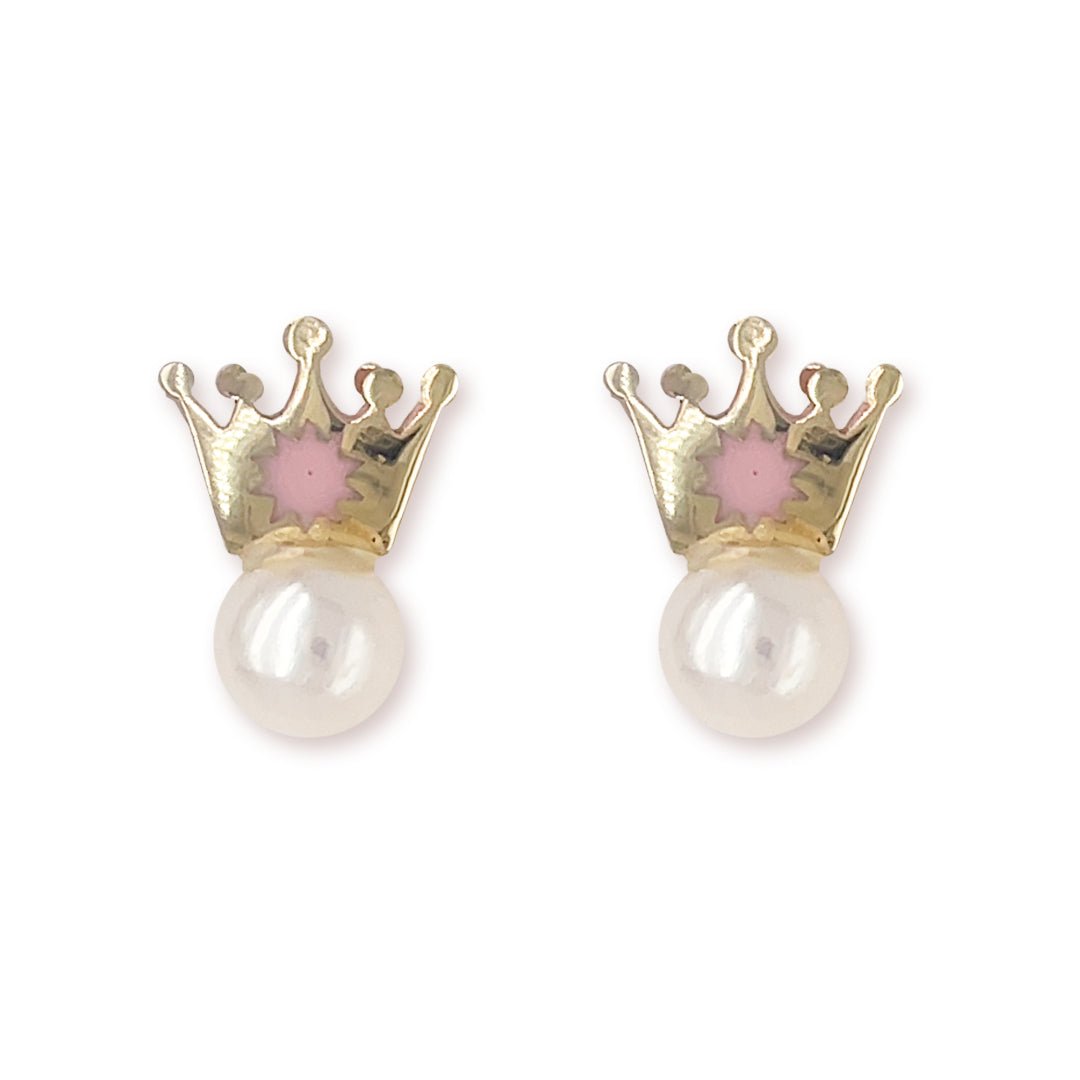 Pink Crown Earrings - Baby FitaihiPink Crown Earrings