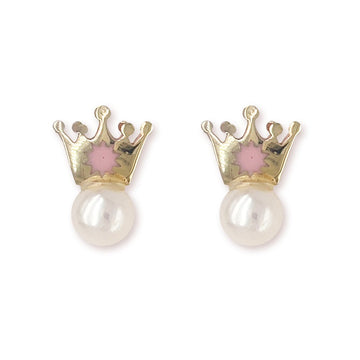 Pink Crown Earrings - Baby FitaihiPink Crown Earrings