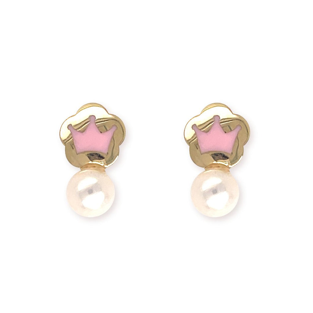 Pink Crown Earrings - Baby FitaihiPink Crown Earrings