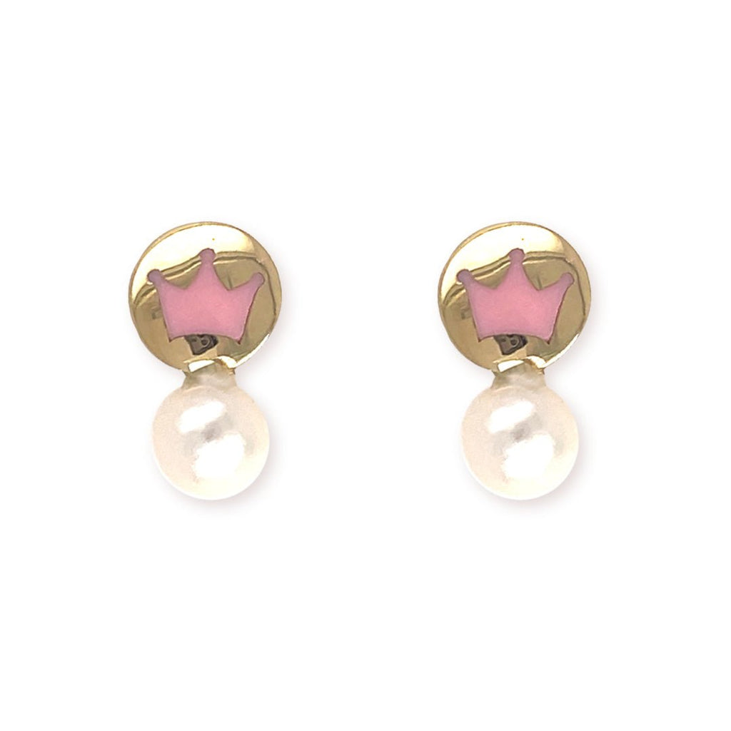 Pink Crown Earrings - Baby FitaihiPink Crown Earrings