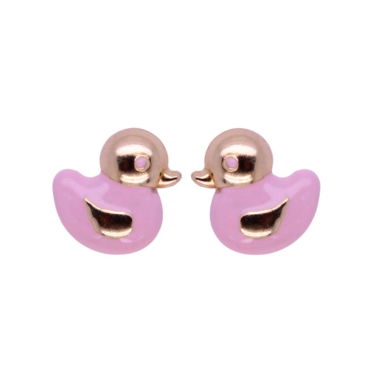 Pink Duck Earrings - Baby FitaihiPink Duck Earrings