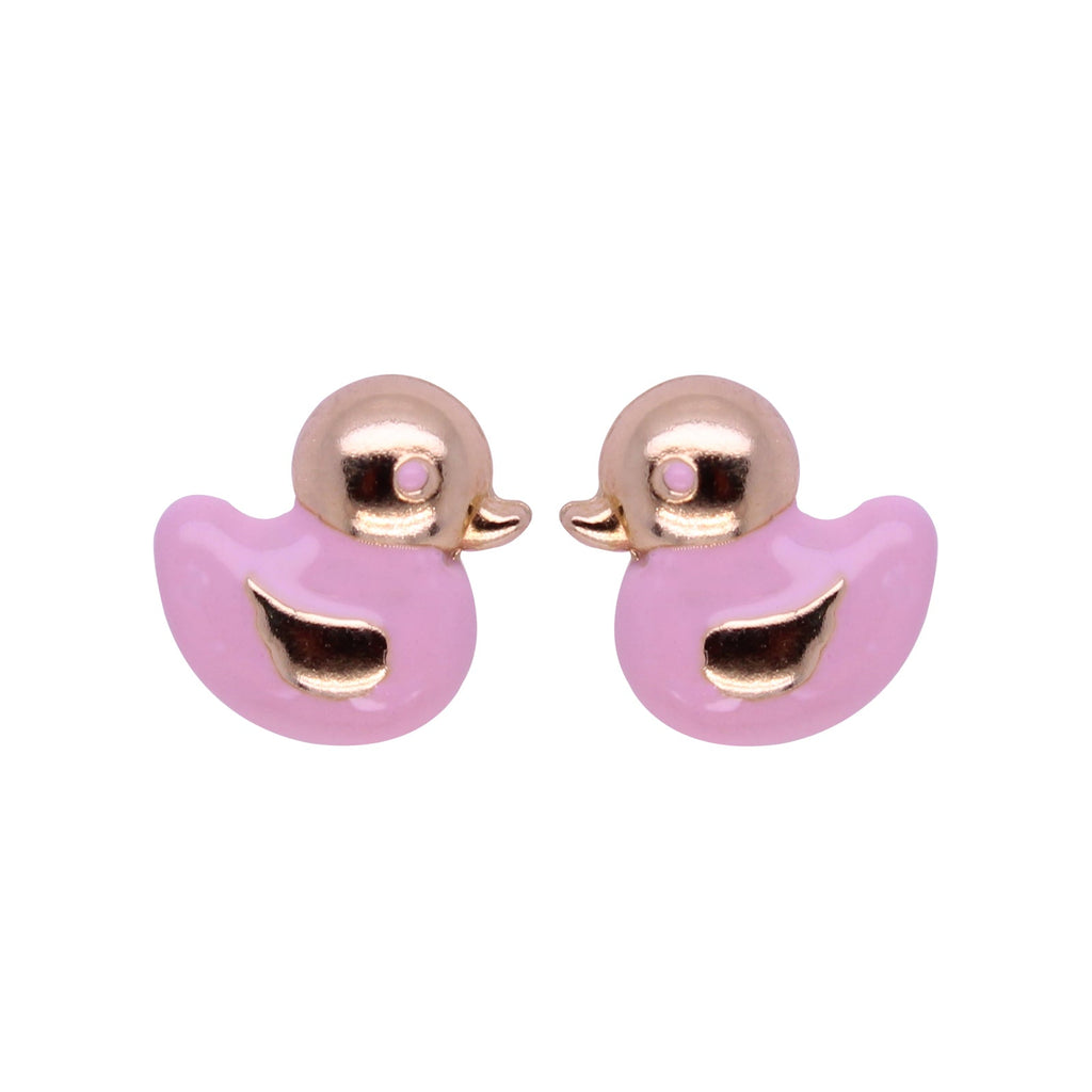 Pink Duck Earrings - Baby FitaihiPink Duck Earrings