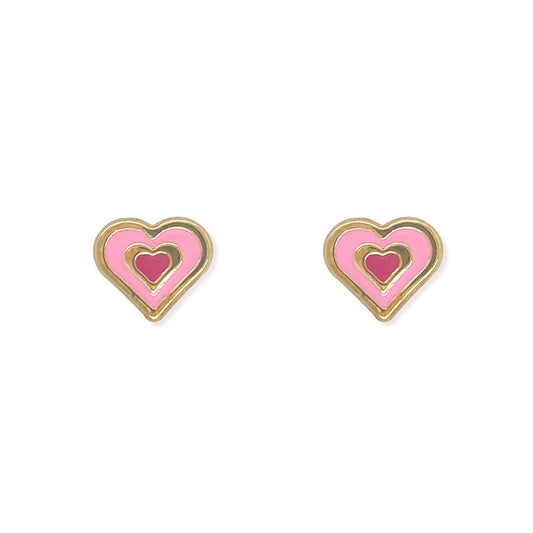 Pink Heart Earrings - Baby FitaihiPink Heart Earrings