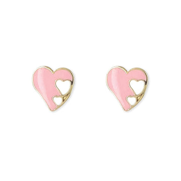 Pink Heart Earrings - Baby FitaihiPink Heart Earrings