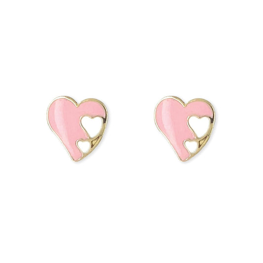 Pink Heart Earrings - Baby FitaihiPink Heart Earrings