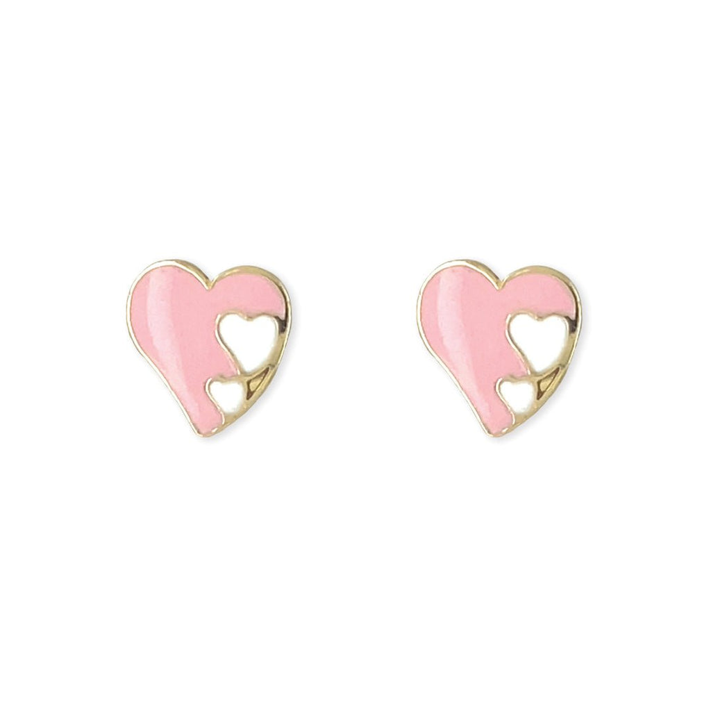 Pink Heart Earrings - Baby FitaihiPink Heart Earrings