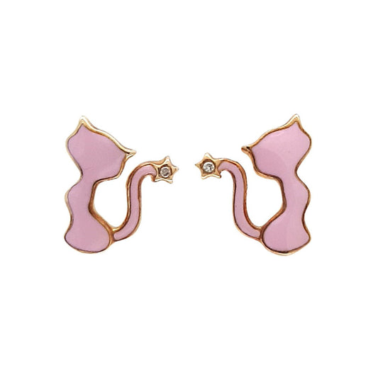 Pink Kitten Earrings - Baby FitaihiPink Kitten Earrings