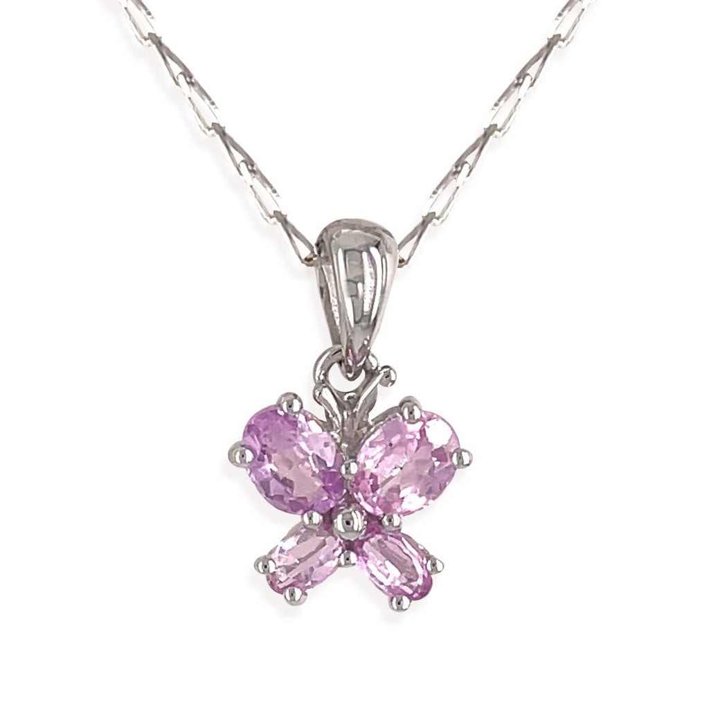 Pink Sapphire Butterfly Necklace - Baby FitaihiPink Sapphire Butterfly Necklace