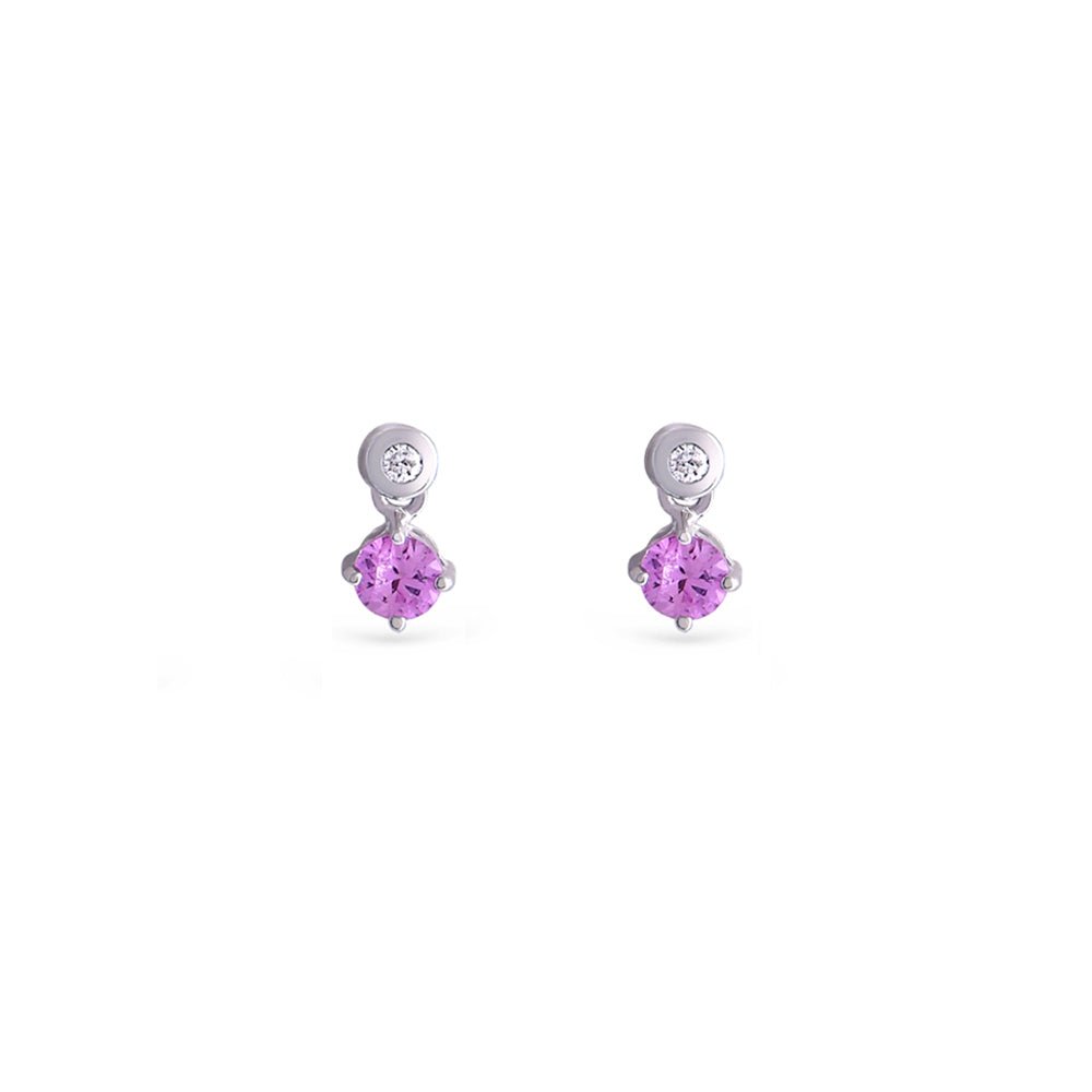 Pink Sapphire Drop Earrings - Baby FitaihiPink Sapphire Drop Earrings