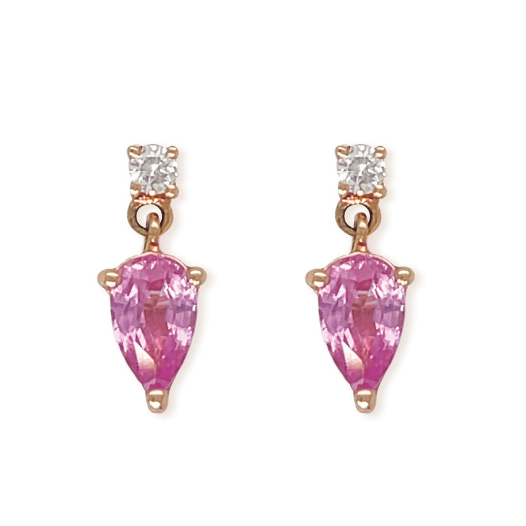 Pink Sapphire earrings - Baby FitaihiPink Sapphire earrings