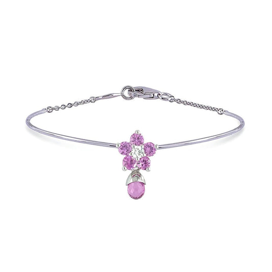 Pink Sapphire Rose Bracelet - Baby FitaihiPink Sapphire Rose Bracelet