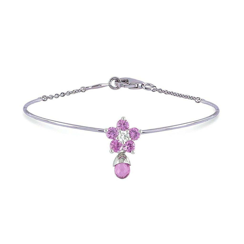 Pink Sapphire Rose Bracelet - Baby FitaihiPink Sapphire Rose Bracelet
