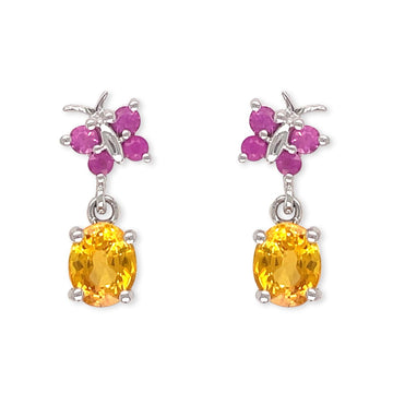 Pink & Yellow Sapphire Pendant - Baby FitaihiPink & Yellow Sapphire Pendant