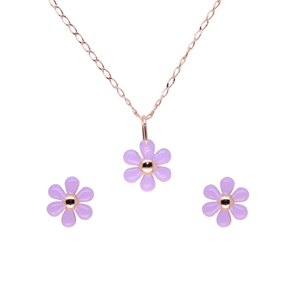 Purple Enamel Flower Set - Baby FitaihiPurple Enamel Flower Set