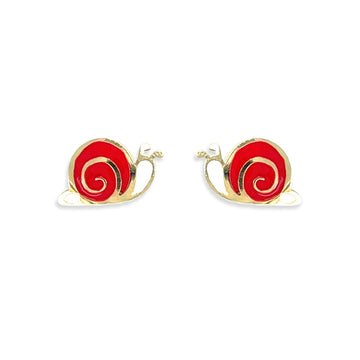 Red Snail Earrings - Baby FitaihiRed Snail Earrings