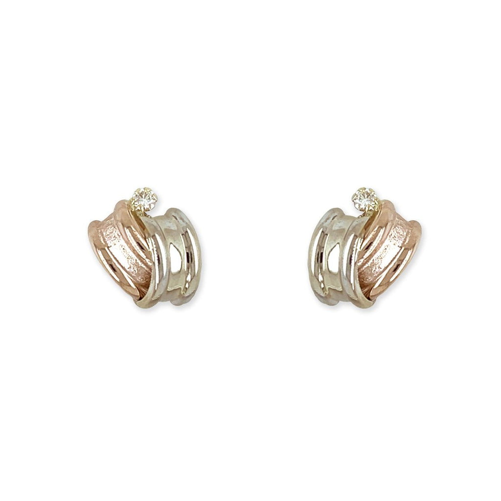 Rose Gold And Diamond Earrings - Baby FitaihiRose Gold And Diamond Earrings