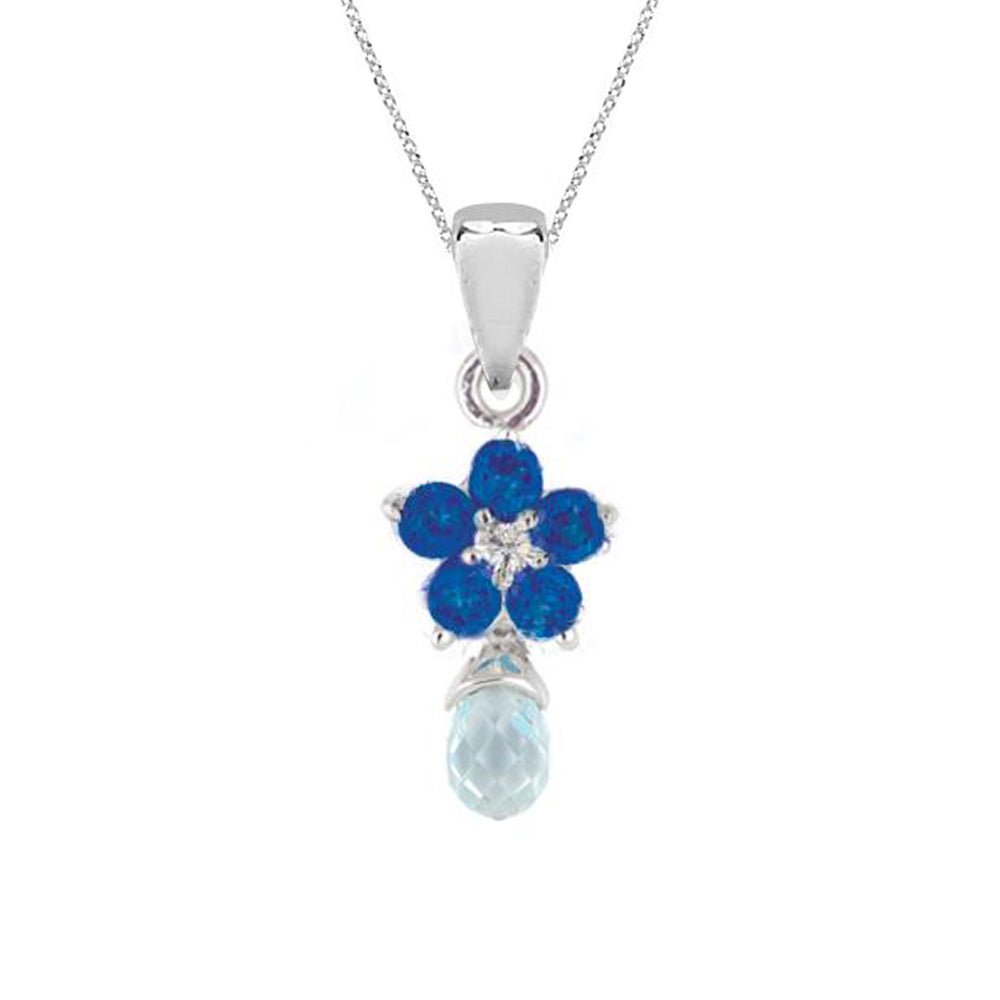 Roses Blue Sapphire Necklace - Baby FitaihiRoses Blue Sapphire Necklace